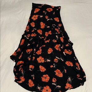 Flynn Skye Floral Black and Orange Women's Skirt